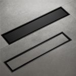 Fause Komplet Čelik Keramika Kompatibilen Vgradliv Linearen Tuš Kanal 40 cm Crn KSZ105-40-B