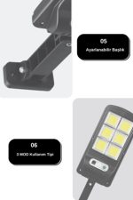 Соларен Проектор – Со далечински, 6 LED, улична светилка со сензор за движење - Image 3