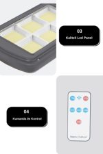 Соларен Проектор – Со далечински, 6 LED, улична светилка со сензор за движење - Image 2