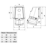 Bemis (Вц1-1505-2535) Cee Norm 5*16A 90 Приза за наклонени ѕидови - Image 2