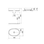 Конзолен овален умивалник за тераса 60 см бел LP160-00CB00E-0000 - Image 3