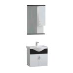 Denko Akyazı 55 cm MDF Црн Комплет за Бања Шкаф