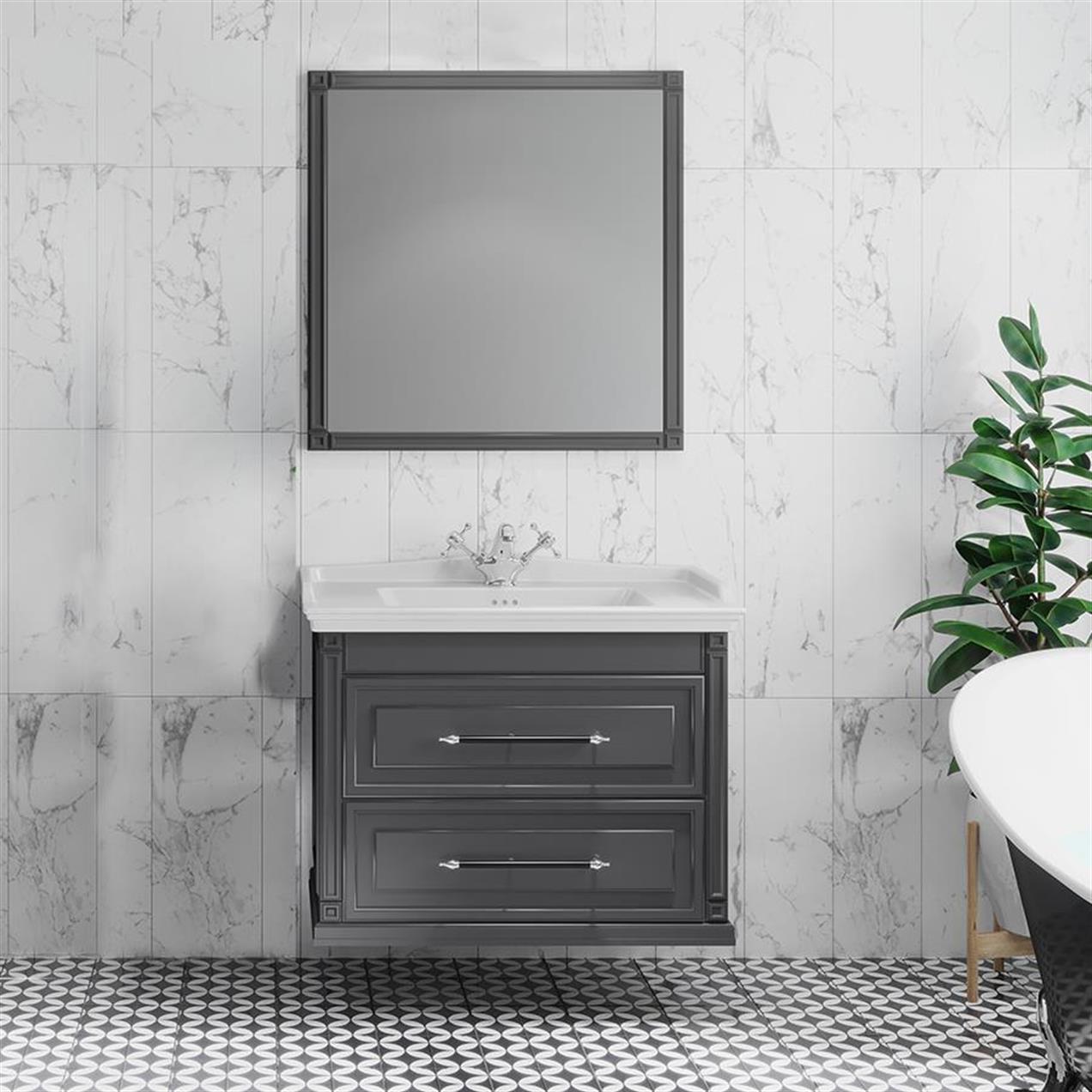 denko-albatros-80-cm-mdf-gri-banyo-dol-49-823.jpg Denko Albatros Комплет од бањски кабинети од 80 цм MDF во сива боја. - Image 1