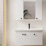 Denko Bodur 100 cm MDF Бела Бањска Кабинет Сет