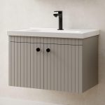Denko Bodur 80 cm MDF Пепел Сива Комплет Бањарски Кабинет - Image 2