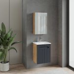 Denko Demood 45 cm MDF Антрацит сива бански елементи со шкафчето