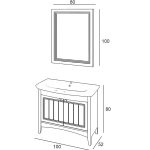 Денко Хелена 100 цм MDF Антрацит сива бања гарнитура - Image 2