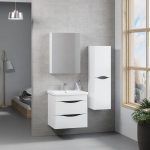 Denko İdea  60 цм МДФ бел бања кабинет сет и висок кабинет