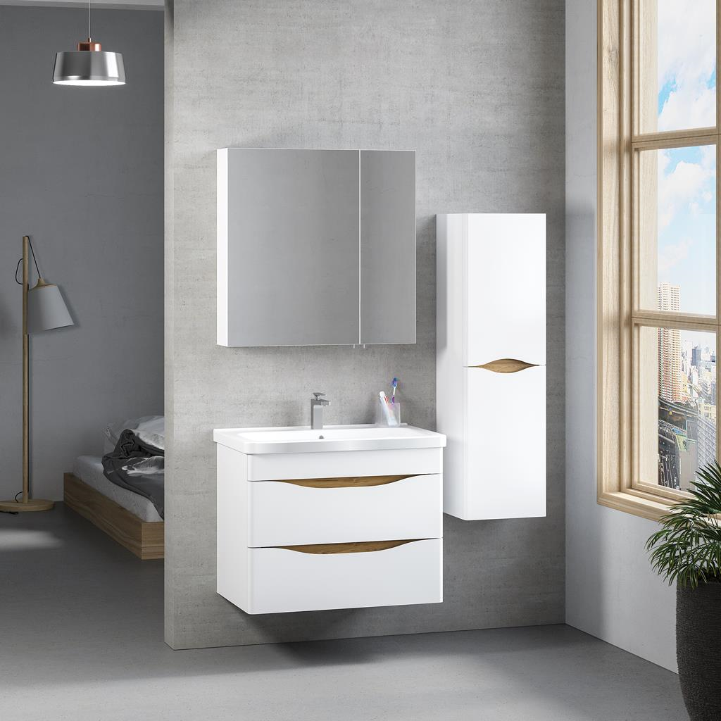 denko-idea-80-cm-mdf-beyaz-banyo-dolab-5f37-4.png Denko İdea 80 cm MDF Бела Комплет Бањарски Плакари и Висок Плакар - Image 1
