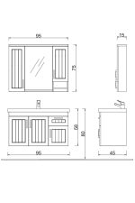 DENKO Лотус 100 цм МДФ Лак Бања Кабинет Гарнитура - Image 2
