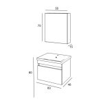 Denko More 65 цм МДФ Црн Бања Гарнитура - Image 3