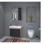 DENKO Mostar 70 cm MDF Сет за Бања - Антрацит Сива