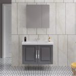 Denko Royal 90 cm MDF антрацит сиви бања кабинет сет