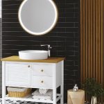 Denko Smarto 95 cm MDF Хrast-Bel Bаthroom Каbinet Set