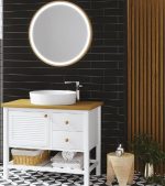 Denko Smarto 95 cm MDF Хrast-Bel Bаthroom Каbinet Set