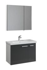 Denko Terra 80 cm MDF антрацит сив бања кабинет гарнитура