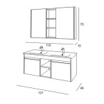 Denko Twin 120 cm MDF бели бања кабинет сет - Image 2