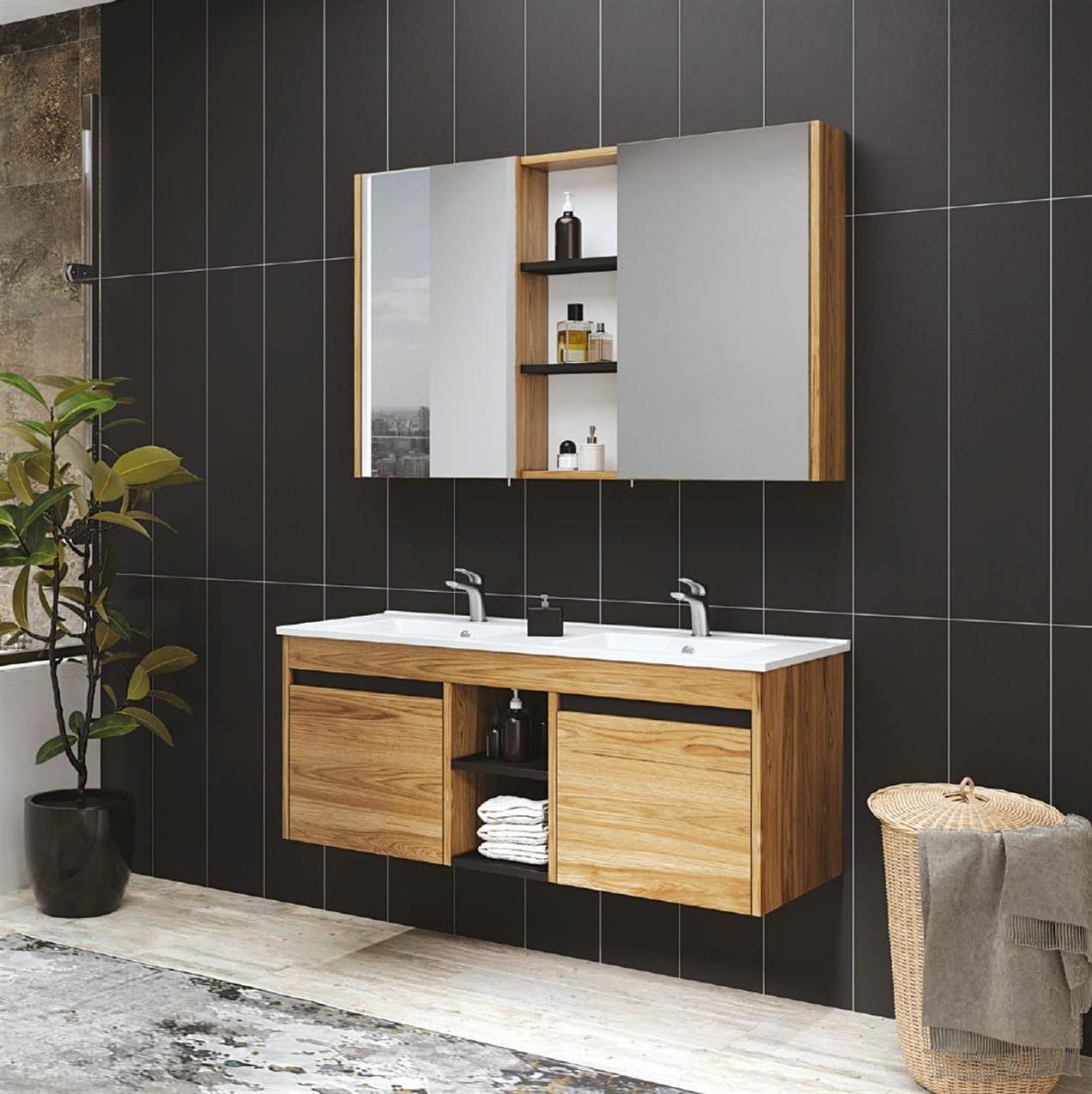 denko-twin-120-cm-mdf-ud-banyo-dolabi-b099-0.jpg Денко Твин 120 цм МДФ УД Бања Гарнитура - Image 1