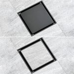 Fause Комплетен Челик Керамика Компатибилен Вграден Поден Одвод 10x10 cm Црн KSZ101-B