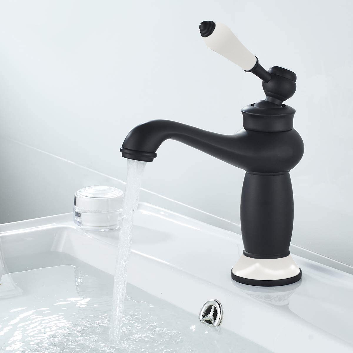 Fause Rustik Чесалка за умивалник Винтиџ Црна KLB100-B