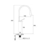 Fause Висока Чинија за Мијалник Батерија Pelicano Црна KSL105-B - Image 2