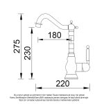 Fause Rustik Мијалник Батерија Винтиџ Златна Gold KTE100-G - Image 2