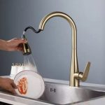 Fause Спирална Мијалник Батерија Pull Down 3 Функции Четкасто Злато KTE125-BG - Image 2