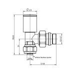 Fause Радијатор Хавлупан Вентил Аголен Тип Pex (16x2mm) Хром KVN102 - Image 2
