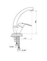 Единствен кран за умивалник Adrio MTL120 - Image 2