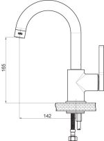 GPD Едноделен лавабо батериски сифон Gildo црн MTL165-S - Image 2