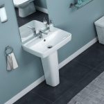 Туркуазен Cerastyle чист лавабо 60*40 см и Noura колона со долги нозе - Image 4