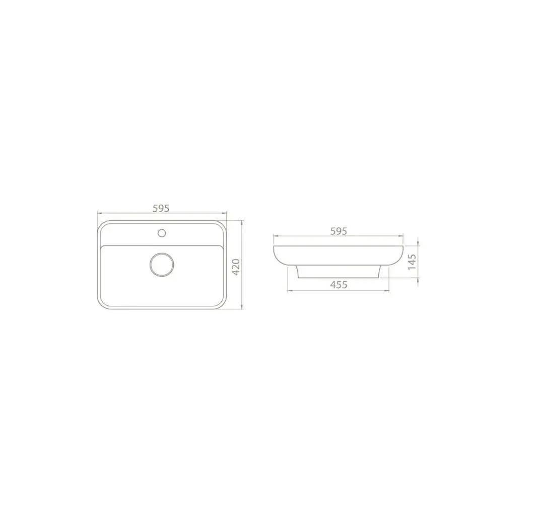 Лал серија наставен чинија умивалник за плот 60*42 см