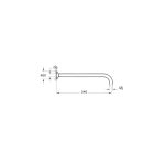 VitrA Origin Туш Главa Потпирач Долг Од Ѕидот A45652 - Image 2