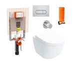 VitrA Sento Rim-ex Бела без канали веш казан, вграден резервоар комплетен сет 800-2027