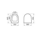 VitrA Sento Rim-ex Бела висечка школка без канали и поклоп со споро затворање 7748B003-0559 - Image 5