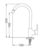 Куќен батериски славин Zirve Црн хром ZRV302-K - Image 2