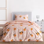 Ranforce Joyful Orange Постелни Комплет за Еден