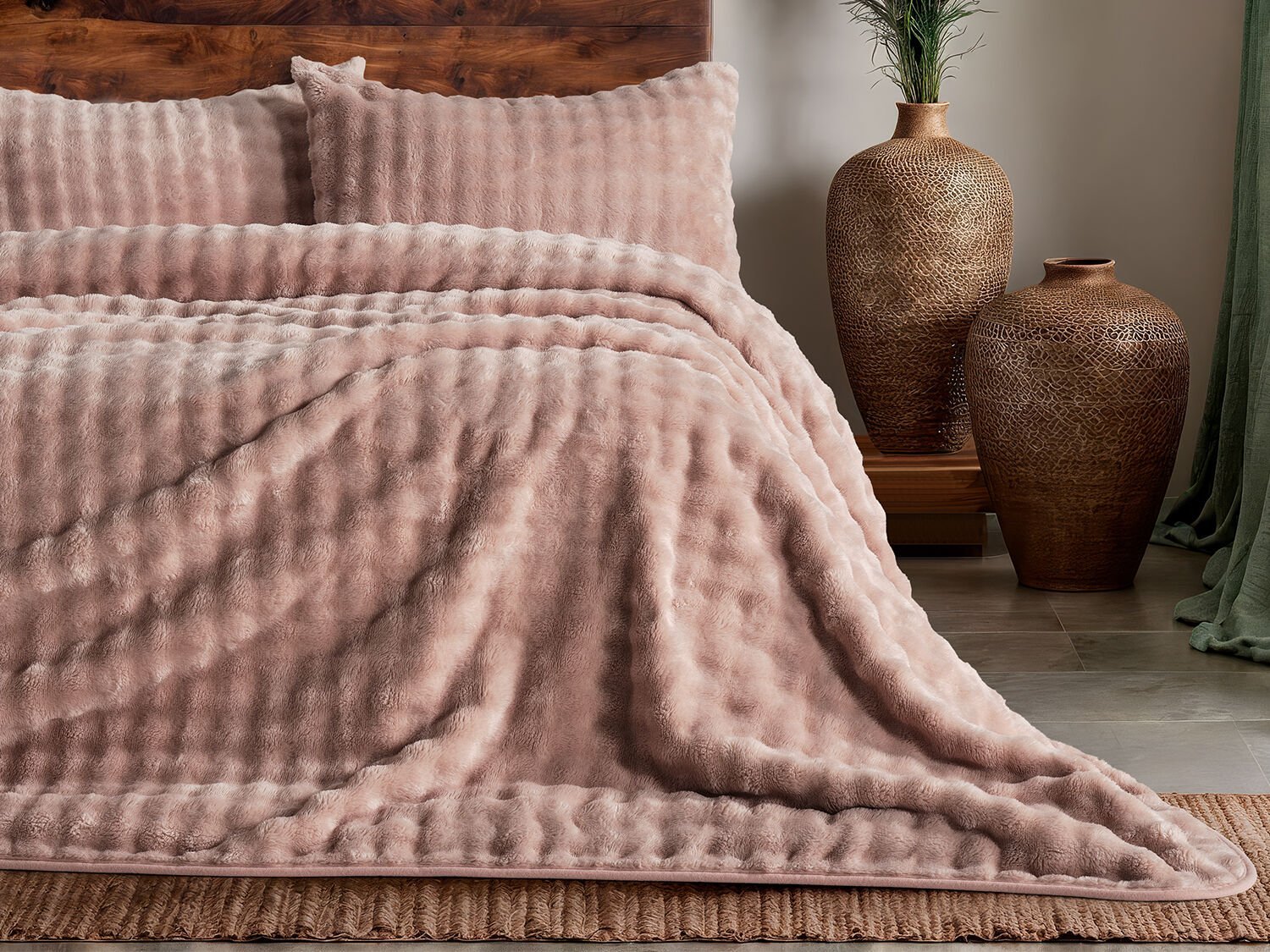 1760742340_1.jpg Сет Ќебе Bubble за Двојно Легло - Пудра - Image 1