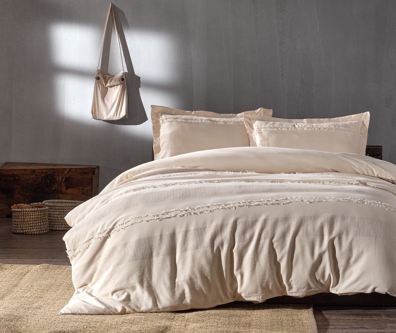 carla-nevresim-takimi-krem03.jpg Комплет за постелнина Carla Двоен - Image 1