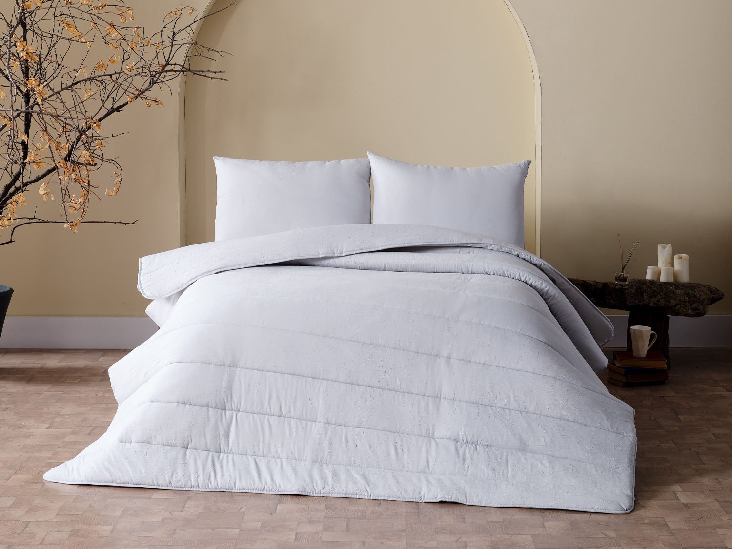 cloud-yorgan-seti-gri.jpg Cloudy Јорган Сет Двојен - Светло Сива - Image 1