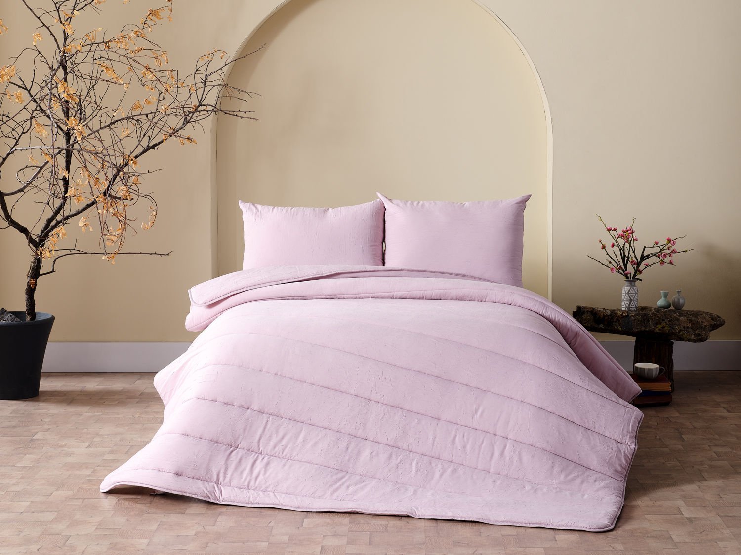 cloud-yorgan-seti-pembe.jpg Cloudy Јорган Сет Двојен - Пудра - Image 1