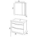 Denko İdea 80 цм МДФ Бела Бања Гарнитура - Image 3