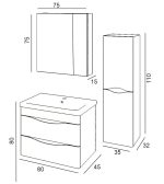 Denko İdea 80 cm MDF Бела Комплет Бањарски Плакари и Висок Плакар - Image 2