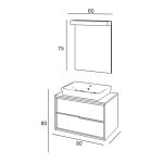 Denko Matia 80 цм МДФ Ретро Сребрен Бањски Ормар Сет - Image 3