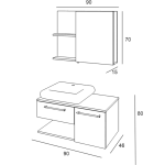 DENKO Пирамида 90 см MDF Комплет за Бањарски Кабинет - Image 2