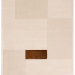 Фарахан Крем Геометриски Тепих за Коридор, Балкон, Тераса и Градина 160x230