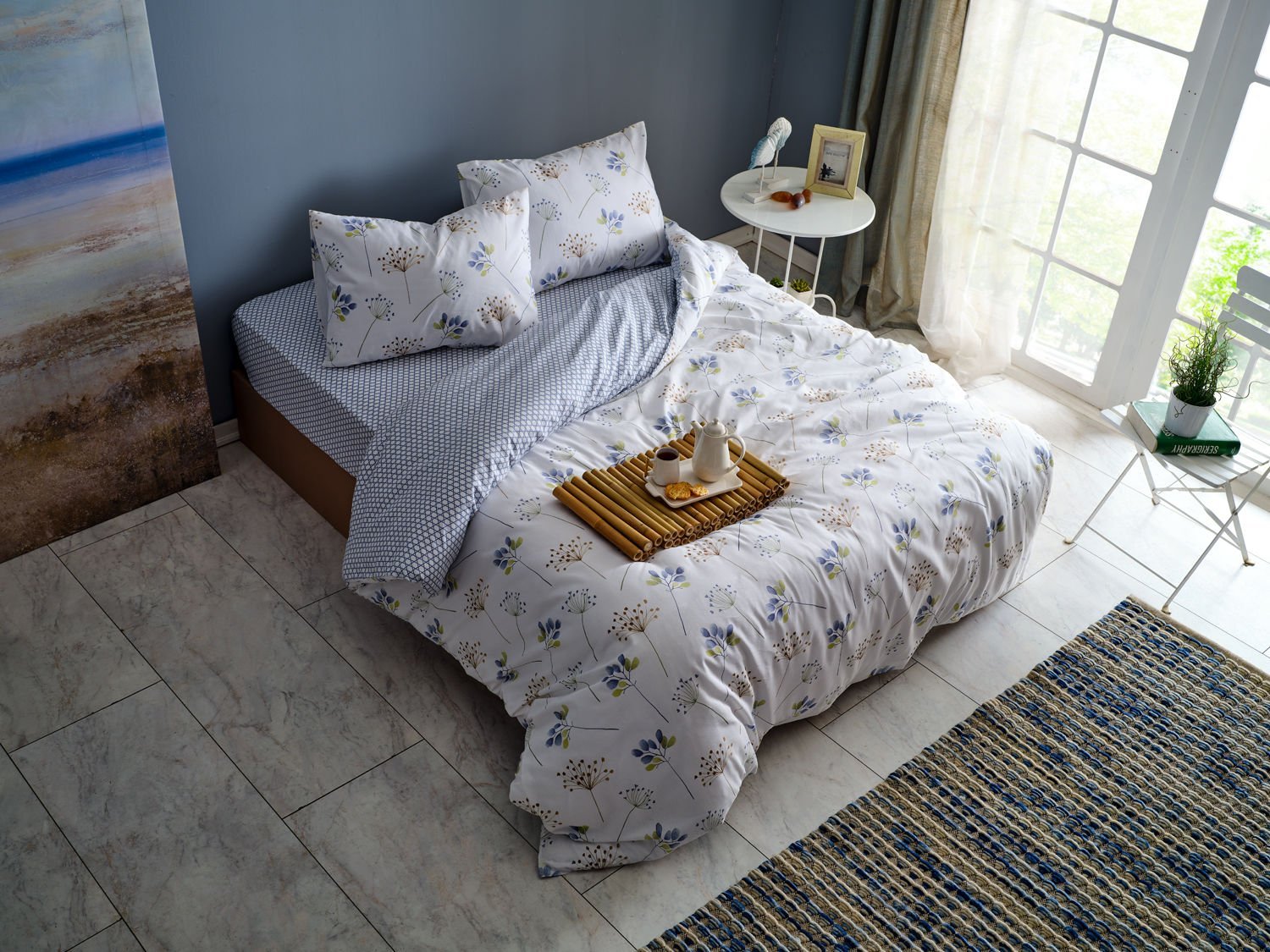 flourish-1.jpg Лесен Памучен Постелни Комплет Flourish Двојен - Image 1