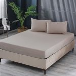 Шарен Фитед Чаршаф Двојно King Size - Беж