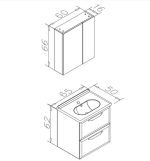 Orka Nuvola 65 цм Сјајно сиво бањско кабинетско опрема. - Image 2
