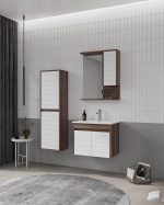 Orka Serra 65 cm Navaro/Бела Комплет Бањарски Кабинети - Image 3